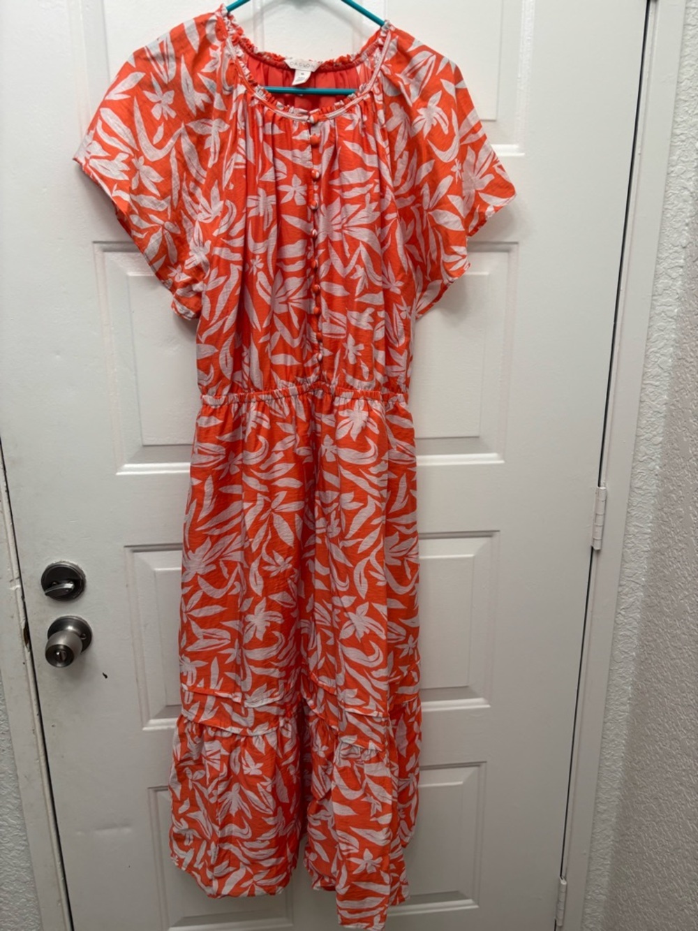 Caslon Coral and White Floral Maxi Dress